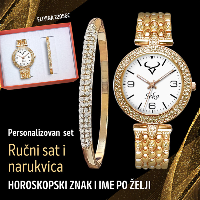 Eliyina 2205GB - SET NARUKVICA i RUČNI SAT horoskopski znak i ime-6